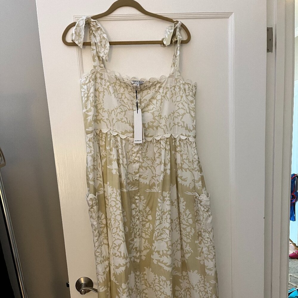 BRAND NEW Juliet Dunn Palladio Tie Shoulder Dress, Sandstone